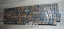 Letterpress Print type wood Letters 120 pieces 11/16 Tall
