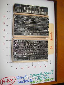 Letterpress Type 24 pt. Laclede (Extremely Rare!) Very Old Prints Great