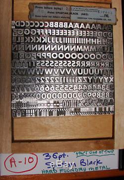 Letterpress Type 36 pt. Spartan Black (Hard ATF Foundry Metal)
