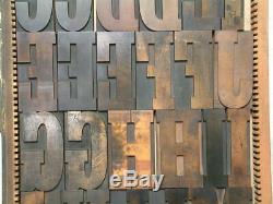 Letterpress Wood Type 30 Line /5 inch ANTIQUE Complete Cap Font 66 pieces