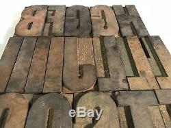 Letterpress Wood Type Printing Blocks 5 Inches Tall 26 Pieces Antique VTG