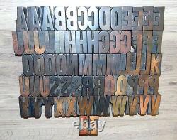 Letterpress Wood Type Printing Blocks Alphabet 1 5/8 Tall