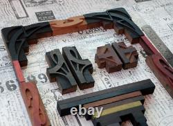 Letterpress border wood printing blocks ornaments decorative Art Nouveau rare Y