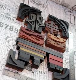 Letterpress border wood printing blocks ornaments decorative Art Nouveau rare Y