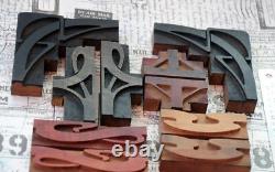 Letterpress border wood printing blocks ornaments decorative Art Nouveau rare Y