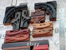 Letterpress border wood printing blocks ornaments decorative Art Nouveau rare Y