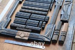 Letterpress border wood printing blocks ornaments decorative Art Nouveau vintage