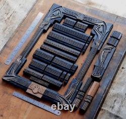 Letterpress border wood printing blocks ornaments decorative Art Nouveau vintage