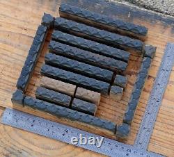 Letterpress border wooden printing blocks ornaments Art Nouveau wood ginkgo