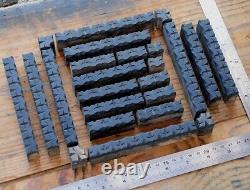 Letterpress border wooden printing blocks ornaments Art Nouveau wood leaves old