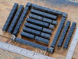 Letterpress border wooden printing blocks ornaments Art Nouveau wood leaves old