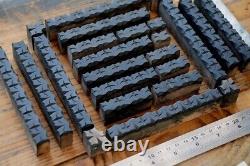 Letterpress border wooden printing blocks ornaments Art Nouveau wood leaves old