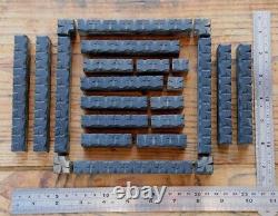 Letterpress border wooden printing blocks ornaments Art Nouveau wood leaves old