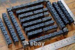 Letterpress border wooden printing blocks ornaments Art Nouveau wood leaves old