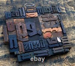 Letterpress gothic wood printing blocks type printer letter typography antique