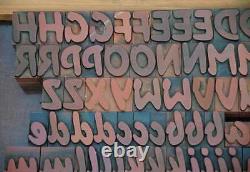 Letterpress printing blocks 184pcs 1.06 tall alphabet type plakadur vintage ABC
