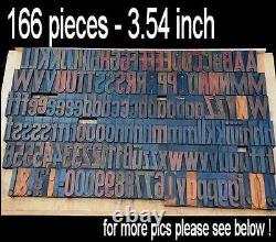 Letterpress wood printing blocks 166 pcs 3.54 tall alphabet type woodtype ABC