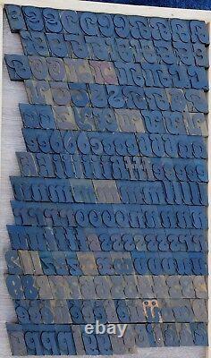 Letterpress wood printing blocks 181pcs 2.13 tall wooden type woodtype alphabet