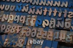 Letterpress wood printing blocks 186 pcs 2.13 tall alphabet type woodtype rare
