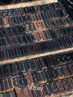 Letterpress wood printing blocks 190pcs 2.83 tall blackletter type woodtype ABC