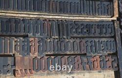 Letterpress wood printing blocks 190pcs 2.83 tall blackletter type woodtype ABC