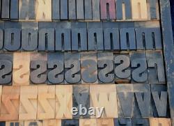 Letterpress wood printing blocks 195pcs 3.54 tall wooden type woodtype alphabet