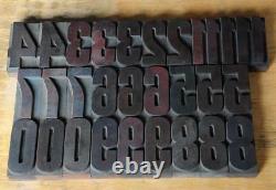 Letterpress wood printing blocks 213 pcs 2.83 tall alphabet type woodtype rare