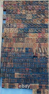 Letterpress wood printing blocks 362pcs 1.06 tall alphabet type woodtype rare