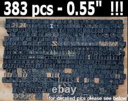 Letterpress wood printing blocks 383 pcs 0.55 tall alphabet type woodtype ABC