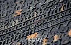 Letterpress wood printing blocks 383 pcs 0.55 tall alphabet type woodtype ABC