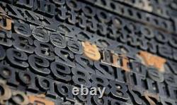 Letterpress wood printing blocks 383 pcs 0.55 tall alphabet type woodtype ABC