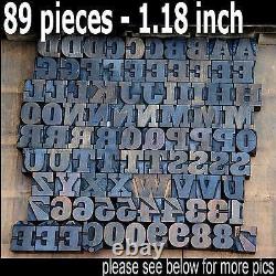 Letterpress wood printing blocks 89 pcs 1.18 tall alphabet type woodtype ABC