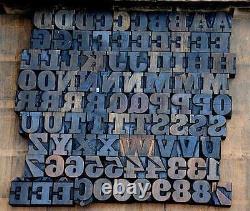 Letterpress wood printing blocks 89 pcs 1.18 tall alphabet type woodtype ABC