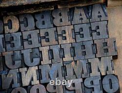 Letterpress wood printing blocks 89 pcs 1.18 tall alphabet type woodtype ABC