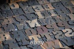 Letterpress wood printing blocks 89 pcs 1.18 tall alphabet type woodtype ABC