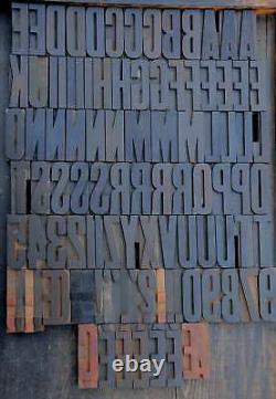 Letterpress wood printing blocks 90 pcs 3.54 tall wooden type woodtype alphabet