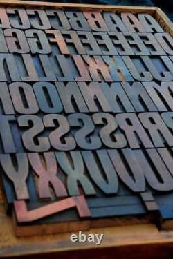 Letterpress wood printing blocks Art Deco 3.54 tall type woodtype Art Nouveau