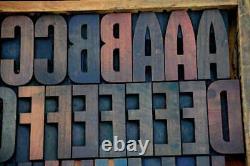 Letterpress wood printing blocks Art Deco 3.54 tall type woodtype Art Nouveau