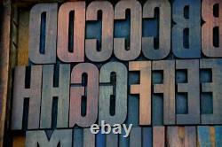 Letterpress wood printing blocks Art Deco 3.54 tall type woodtype Art Nouveau