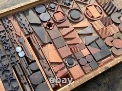 Letterpress wood printing blocks ornaments decorative borders Art Deco Bauhaus