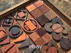 Letterpress wood printing blocks ornaments decorative borders Art Deco Bauhaus