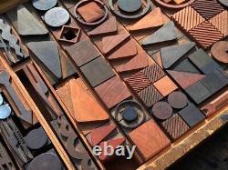 Letterpress wood printing blocks ornaments decorative borders Art Deco Bauhaus