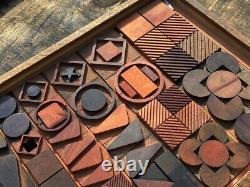 Letterpress wood printing blocks ornaments decorative borders Art Deco Bauhaus