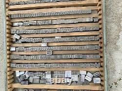 Letterpress wood type characters antique drawer