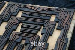 Letterpress wooden frame set Art Nouveau rare awesome wood type printer +100 pcs