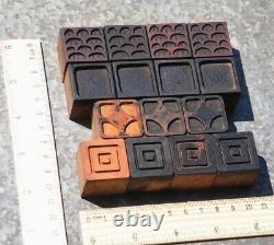 Letterpress wooden printing blocks ornaments Art Nouveau Deco wood decoration