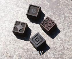 Letterpress wooden printing blocks ornaments Art Nouveau Deco wood decoration