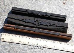 Letterpress wooden printing blocks ornaments Art Nouveau Deco wood line lines