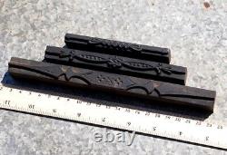 Letterpress wooden printing blocks ornaments Art Nouveau Deco wood line lines