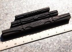 Letterpress wooden printing blocks ornaments Art Nouveau Deco wood line lines